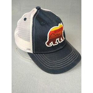 Ouray Sportswear Alaska Bear Mesh Trucker Hat Navy Blue Youth Snapback Cap